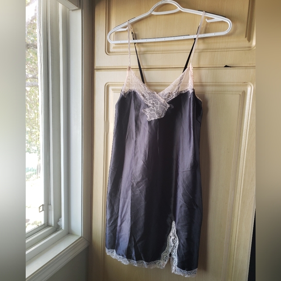 Free Be Wicked lace satin camise babydoll black black night gown size large - Picture 1 of 6